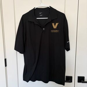 Nike Black Polo Shirt with Gold Logo